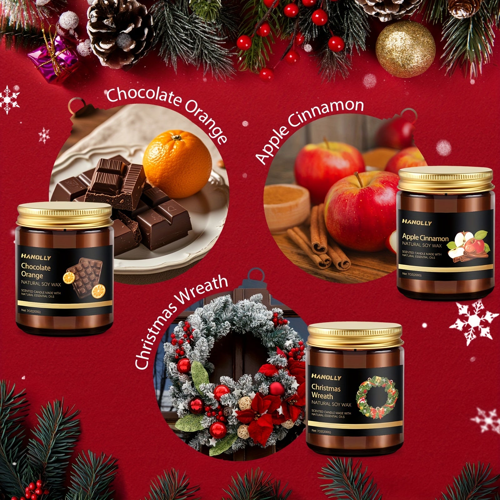 Candele Profumate Natalizie - Decorazione Casa Natale San Valentino Compleanno