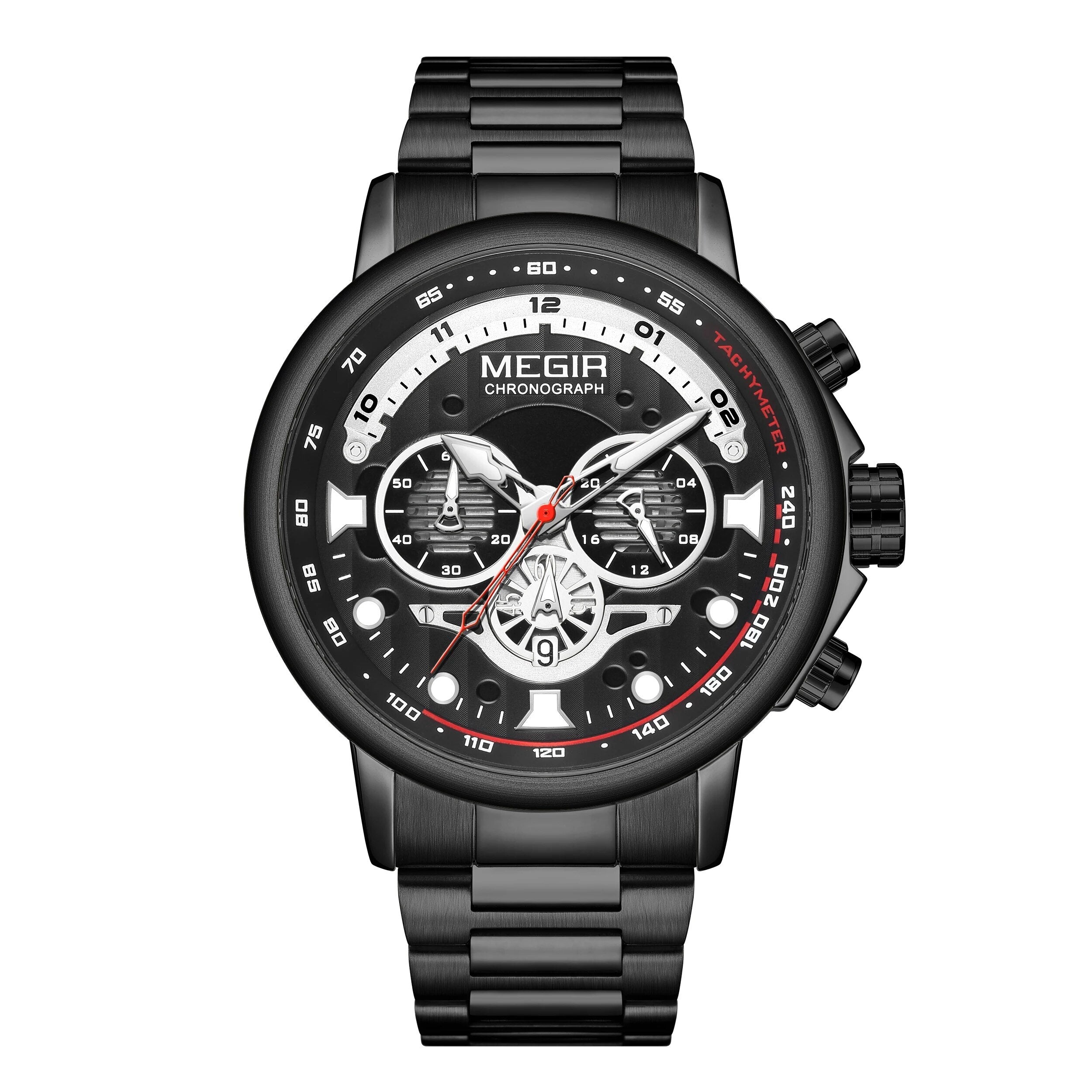 MEGIR Luxury Men Watches Stainless Steel Quartz Wristwatches Fashion Men Business Watch Clock Male Chronograph Relogio Masculino-24