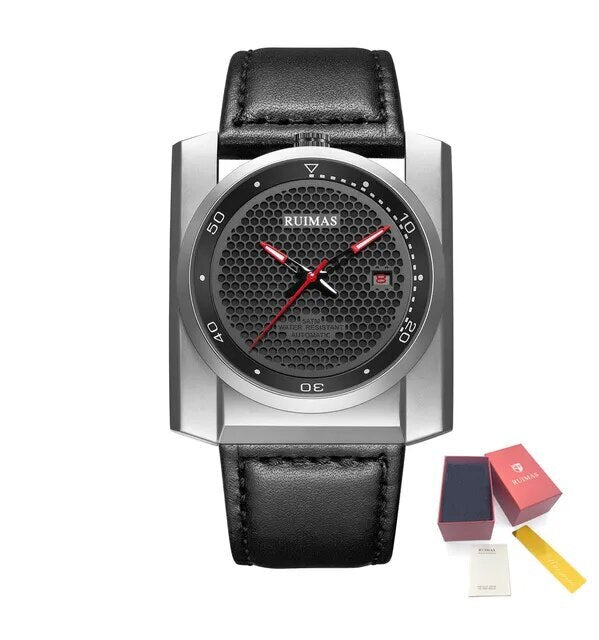 RUIMAS Luxury Men Watches Automatic Mechanical Wrist Watch for Mens Fashion Leather Business Casual Clock Montre Homme 6775-13