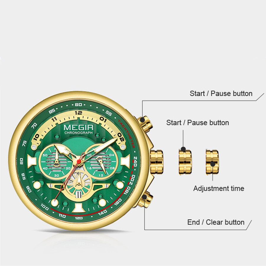 MEGIR Luxury Men Watches Stainless Steel Quartz Wristwatches Fashion Men Business Watch Clock Male Chronograph Relogio Masculino-12