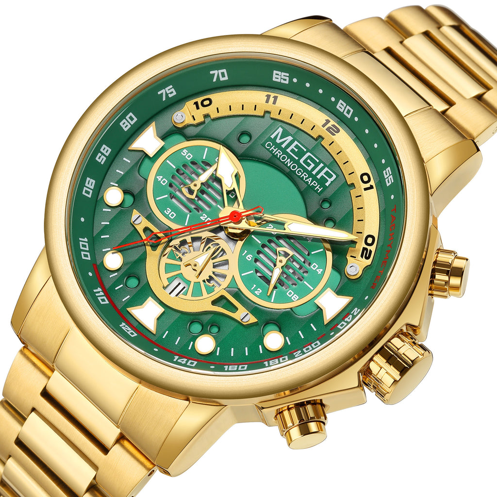 MEGIR Luxury Men Watches Stainless Steel Quartz Wristwatches Fashion Men Business Watch Clock Male Chronograph Relogio Masculino-13