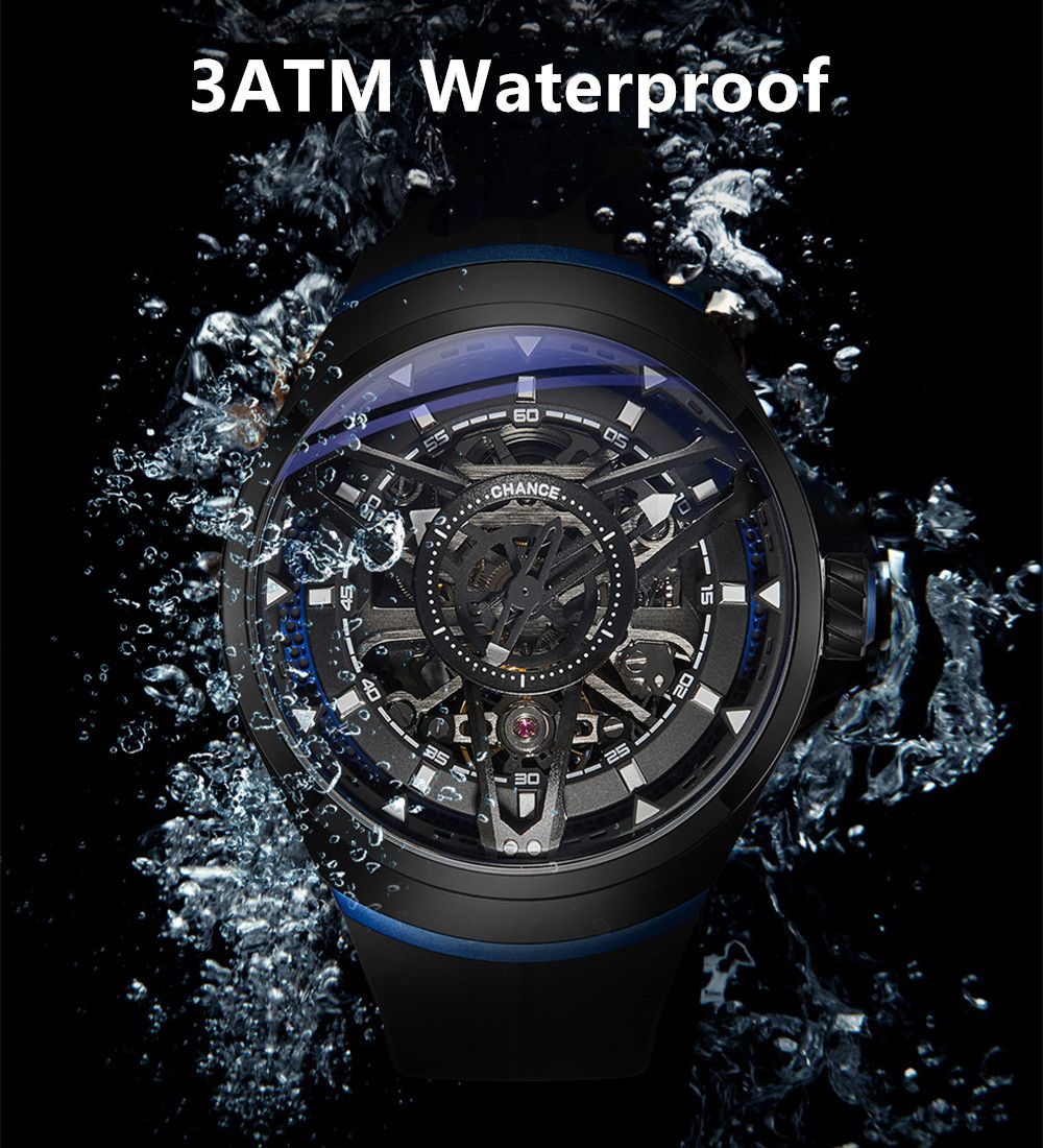 CHANCE Automatic Movement Mechanical Watch for Men Luxury Stainless Steel Case Business Wristwatch Waterproof Clock-4