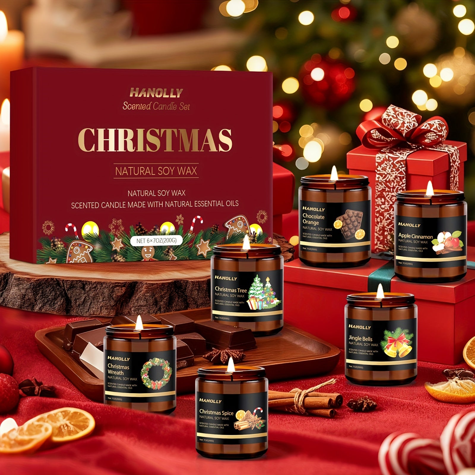 Candele Profumate Natalizie - Decorazione Casa Natale San Valentino Compleanno