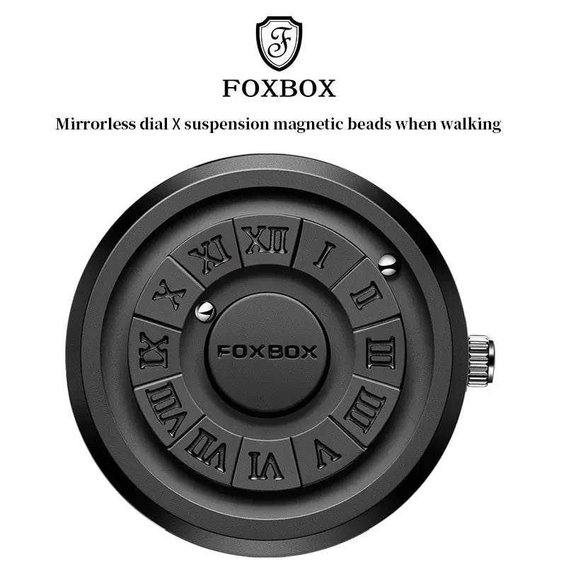 Orologio Uomo FOXBOX 0047 Magnetico Nero - Puntatore Scorrevole Acciaio Impermeabile
