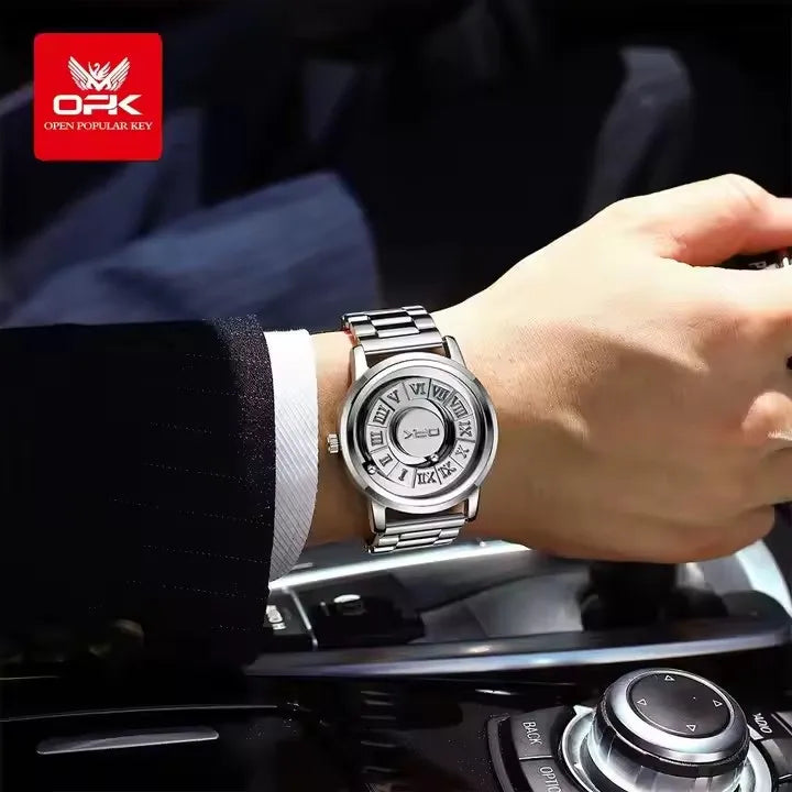 Orologio Uomo OPK Magnetico Luxury Sport - Acciaio Inox Impermeabile 30M Sfera Magnetica