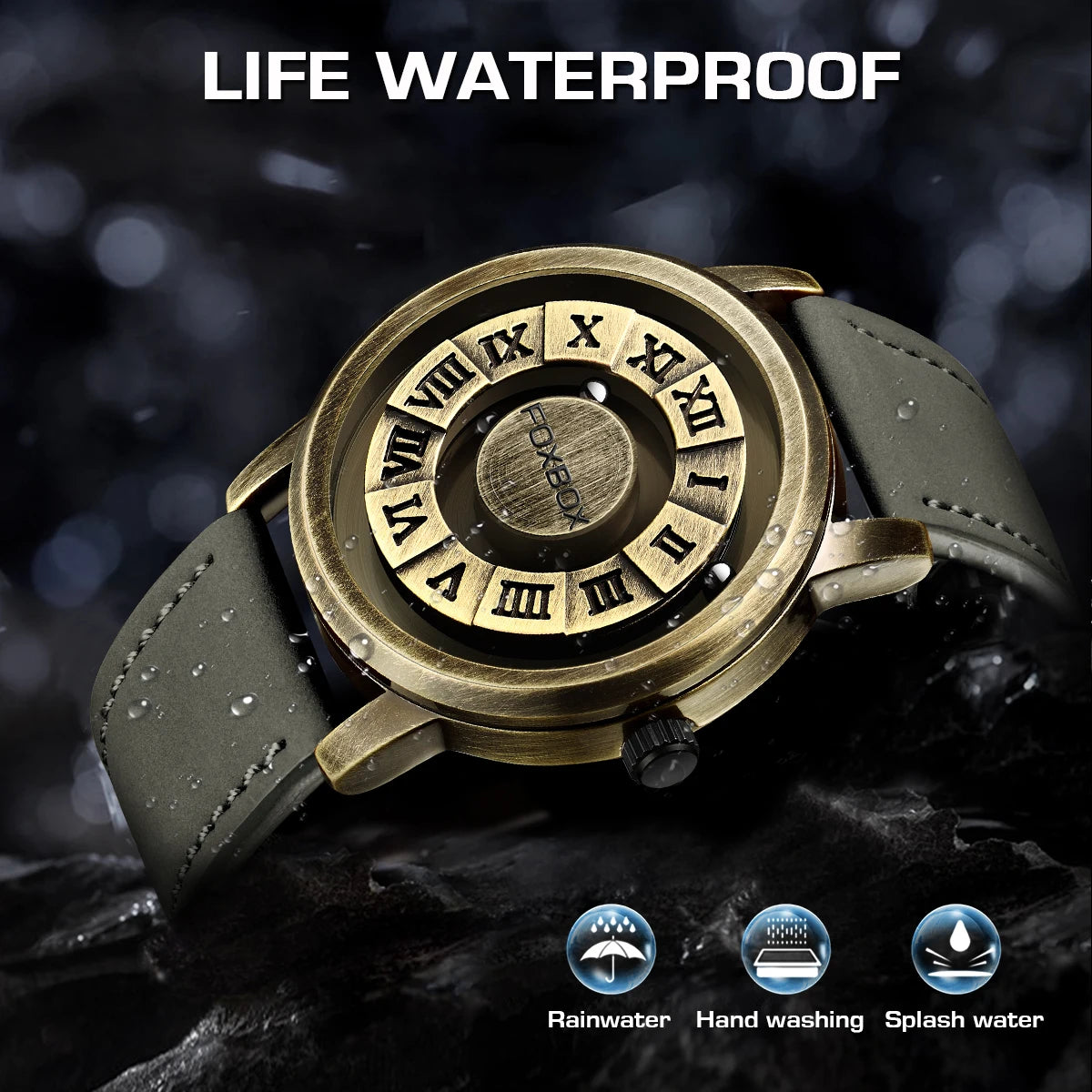 Orologio Uomo LIGE FB0047 Magnetico Bronze - Puntatore Scorrevole Sport Creative