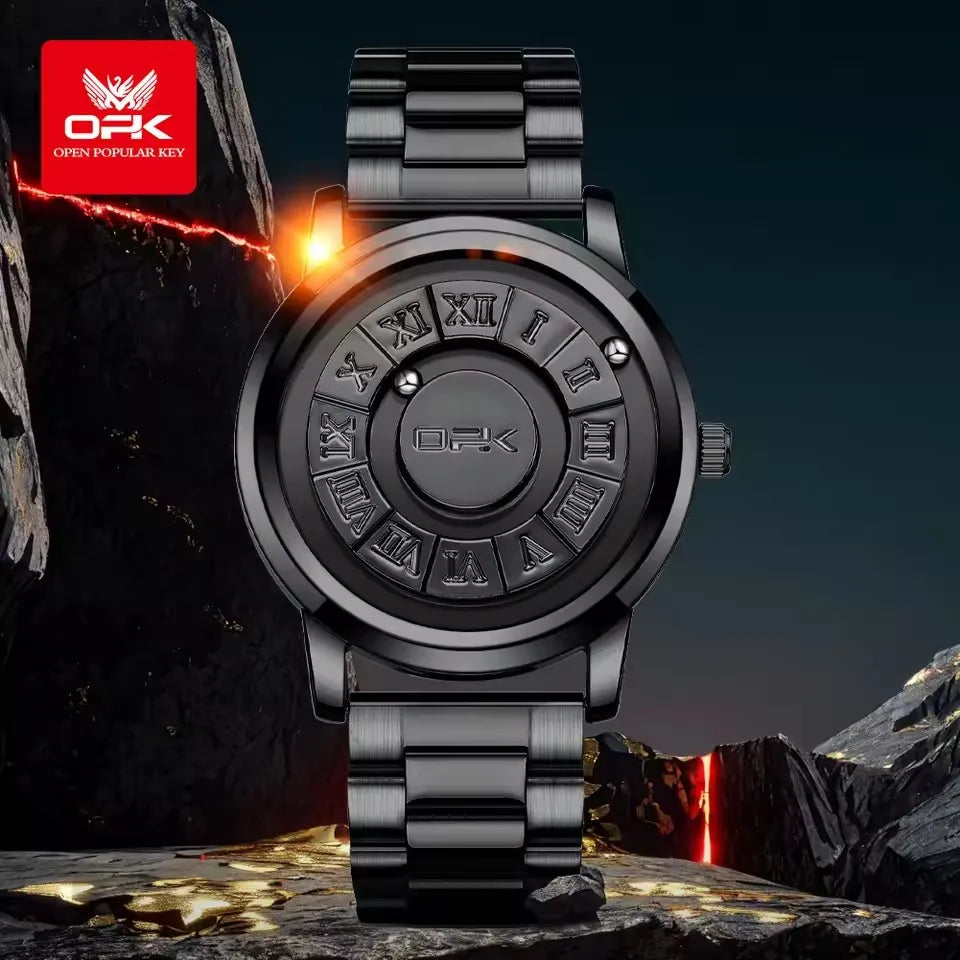 Orologio Uomo OPK Magnetico Luxury Sport - Acciaio Inox Impermeabile 30M Sfera Magnetica