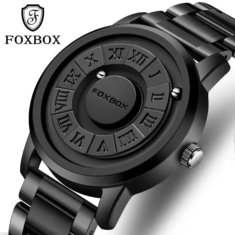 Orologio Uomo LIGE Foxbox 0047 FB0047 - Acciaio Pelle Nera Luxury Sport Quarzo Impermeabile