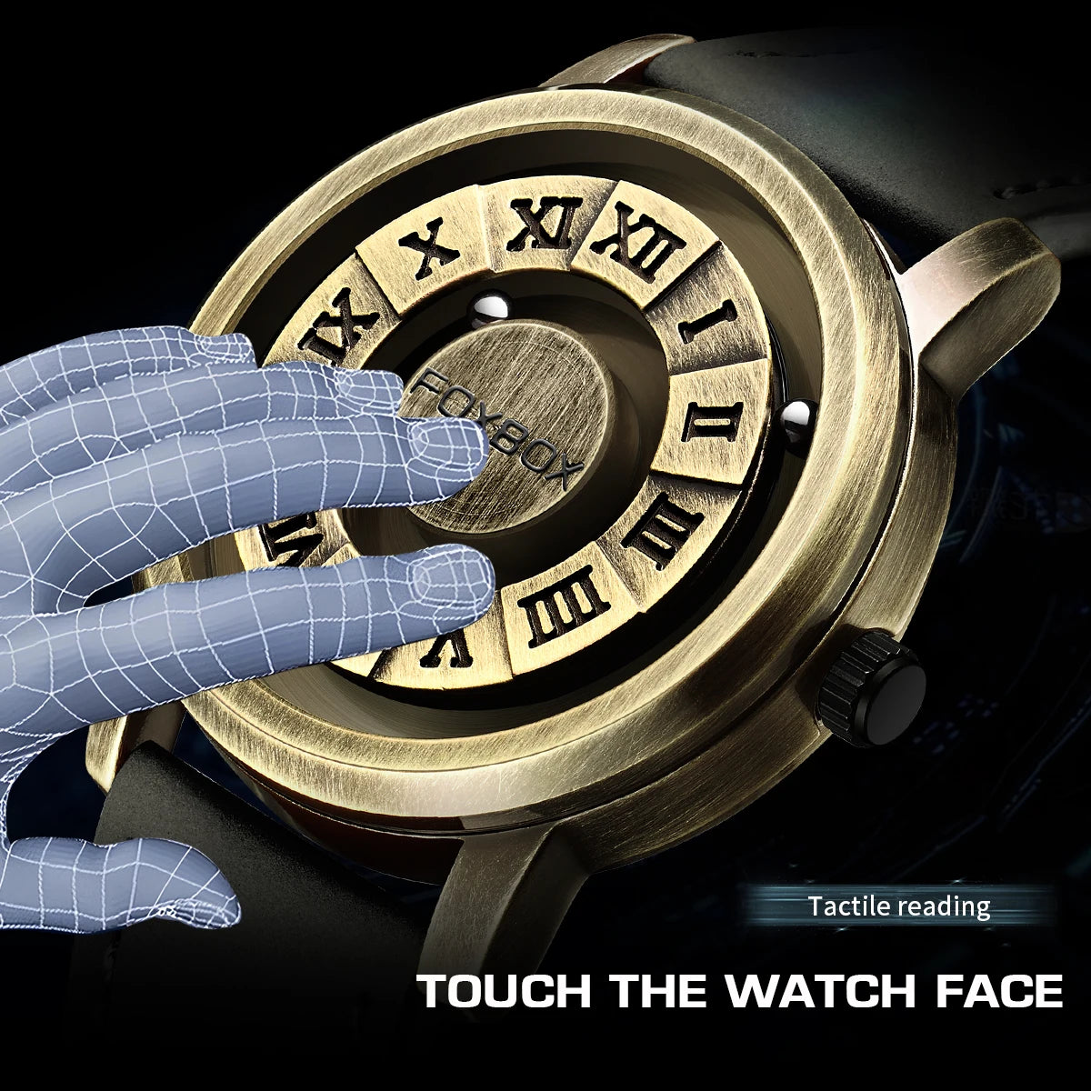 Orologio Uomo LIGE FB0047 Magnetico Bronze - Puntatore Scorrevole Sport Creative