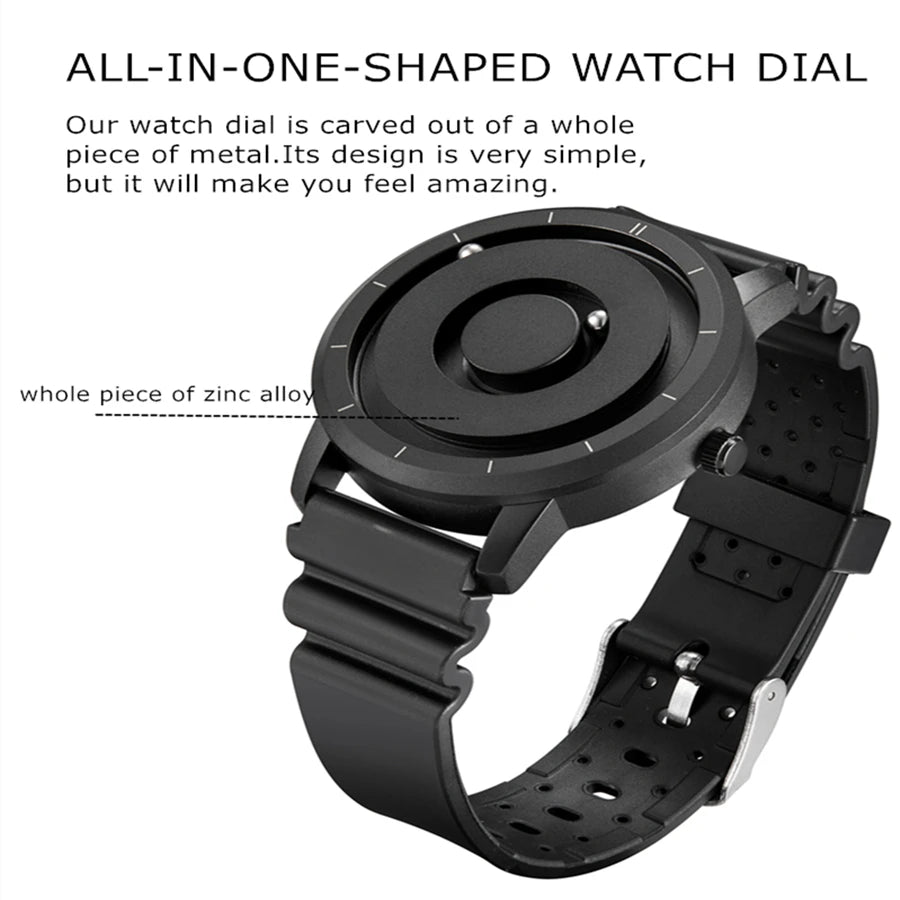 Orologio Uomo EUTOUR Magnetico Gold - Silicone Quarzo Sport Impermeabile Casual