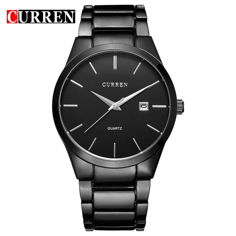Orologio Uomo Curren Business Nero - Acciaio Inox con Calendario Quarzo Elegante