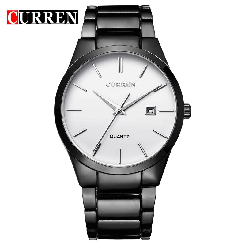 Orologio Uomo Curren Business Nero - Acciaio Inox con Calendario Quarzo Elegante