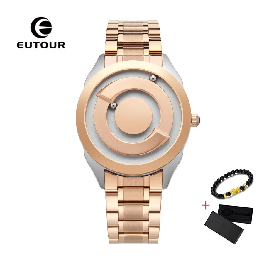 Orologio Uomo EUTOUR Magnetico Gold Rose - Quarzo Luxury Fashion Impermeabile