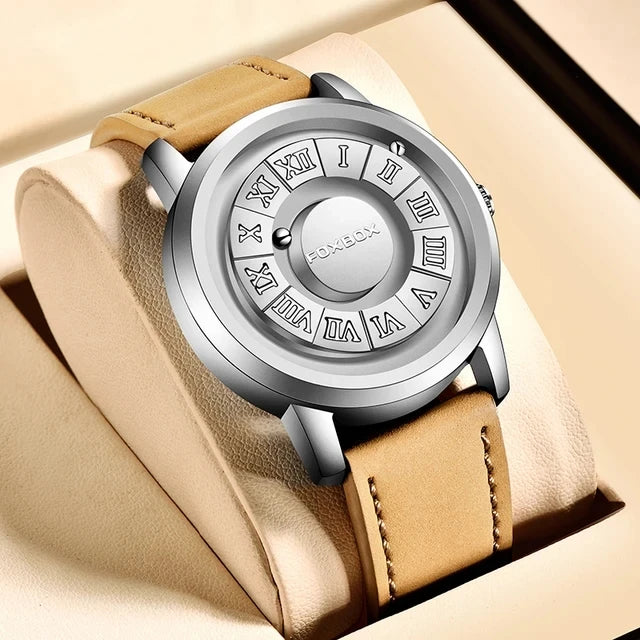 Orologio Uomo FOXBOX 0047 Magnetico Nero - Puntatore Scorrevole Acciaio Impermeabile