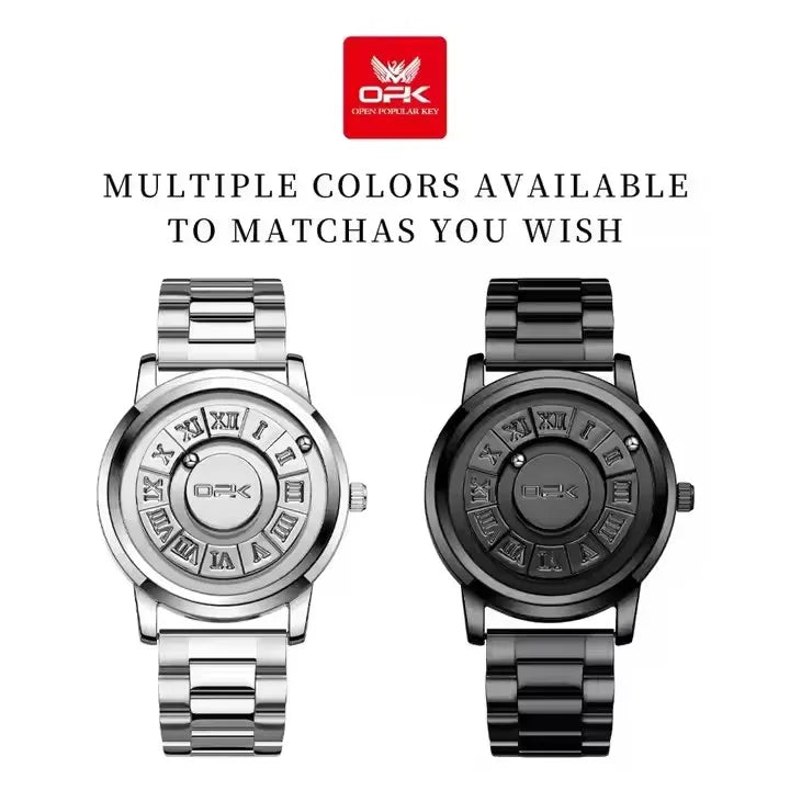 Orologio Uomo OPK Magnetico Luxury Sport - Acciaio Inox Impermeabile 30M Sfera Magnetica