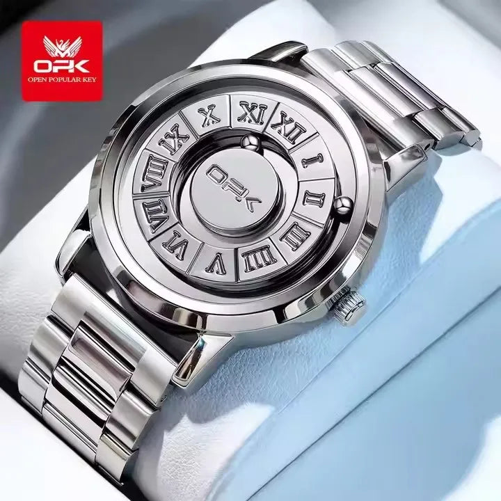 Orologio Uomo OPK Magnetico Luxury Sport - Acciaio Inox Impermeabile 30M Sfera Magnetica