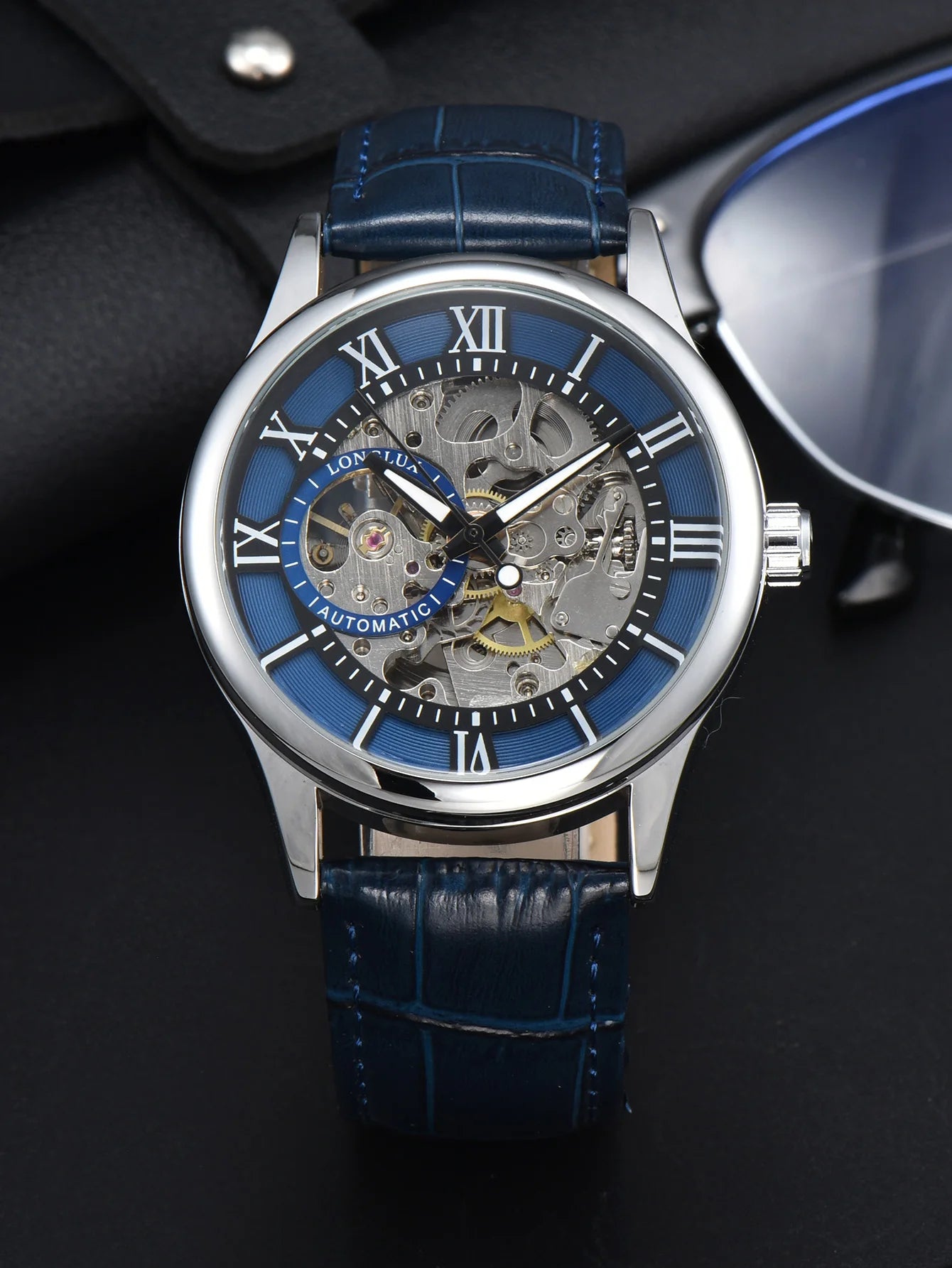 Orologio Uomo Automatico Meccanico LONGLUX - Scheletrato Impermeabile Pelle