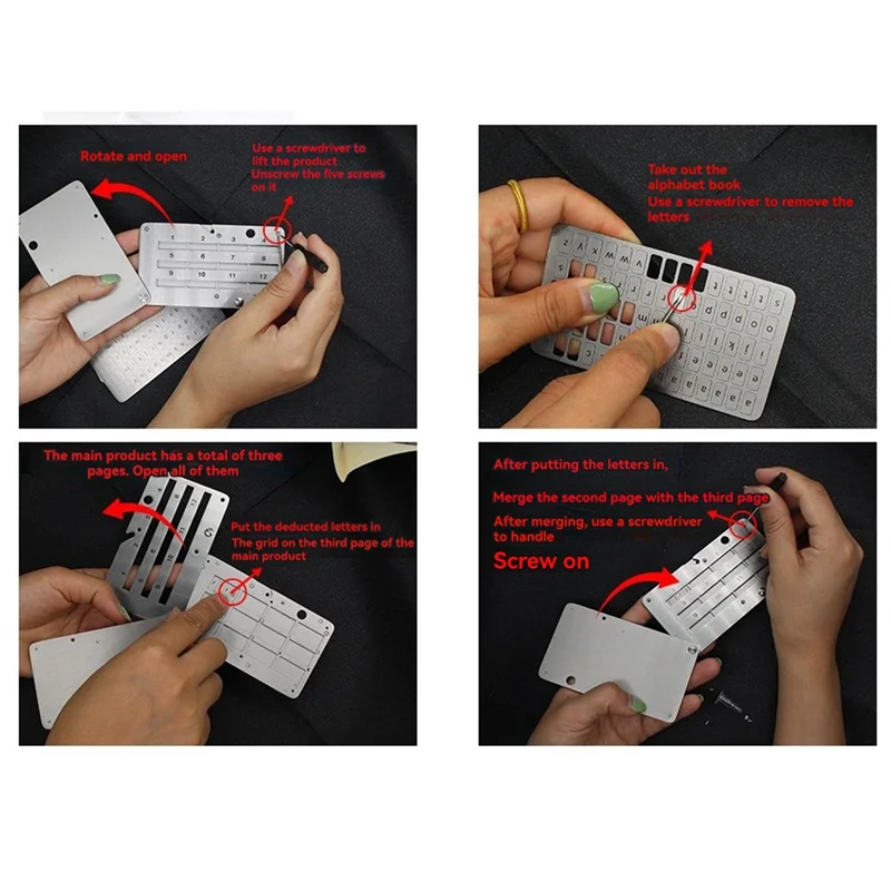 Crypto Wallet Seed Phrase Storage Bit Mechanical Code Recorder For Bitcoin Hardware Cold Backup Mechanical Code Record Book