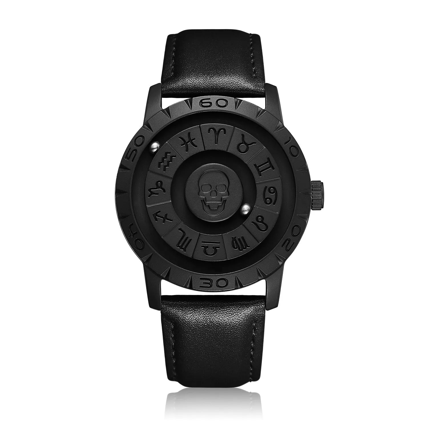 Orologio Uomo Magnetico Creative Black - Sfera Metallica Rotante Design Unico Regalo