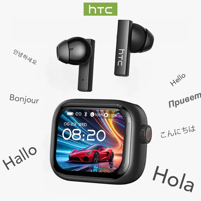 Auricolari Bluetooth HTC NE40 TWS con Schermo Ultra HD e Riduzione Rumore AI