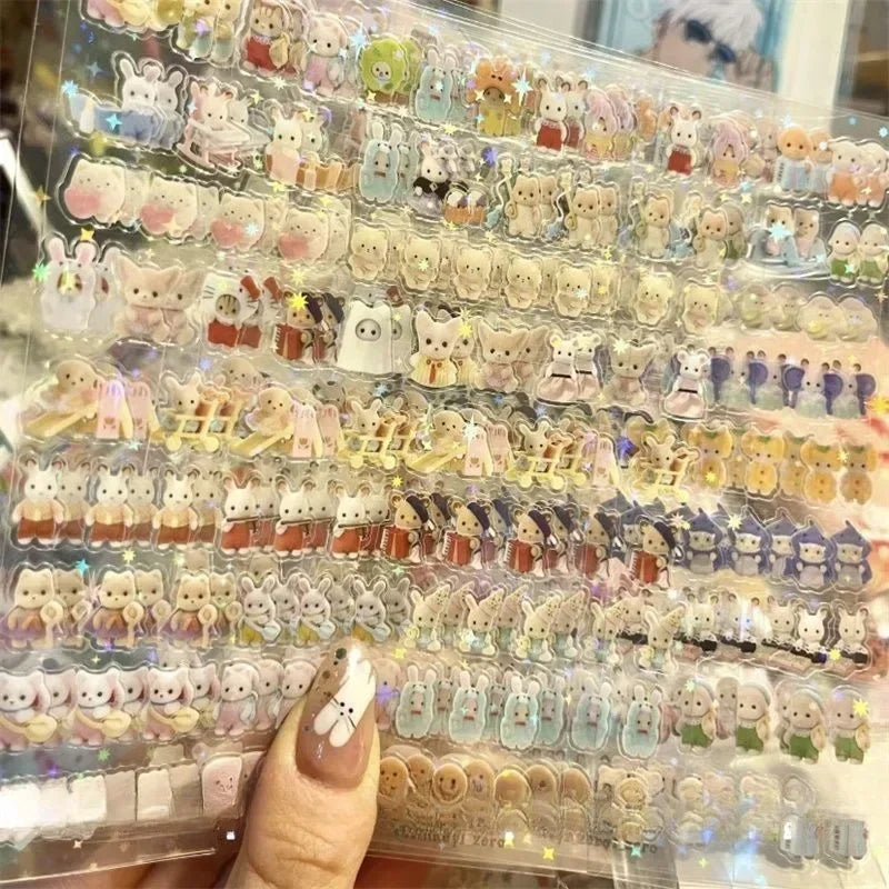 Adesivi Stile Giapponese Retrò Showa - 5 Pezzi PET Lucidi Scrapbook