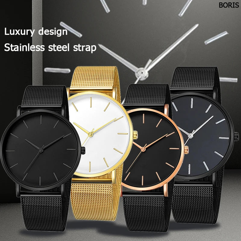 Orologio Uomo Ultra Sottile Business - Cinturino Mesh Acciaio Elegante Minimalista