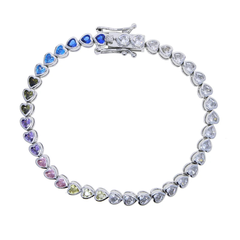 Bracciale Tennis Zirconia Cubica 5A Forme Geometriche Donna Elegante