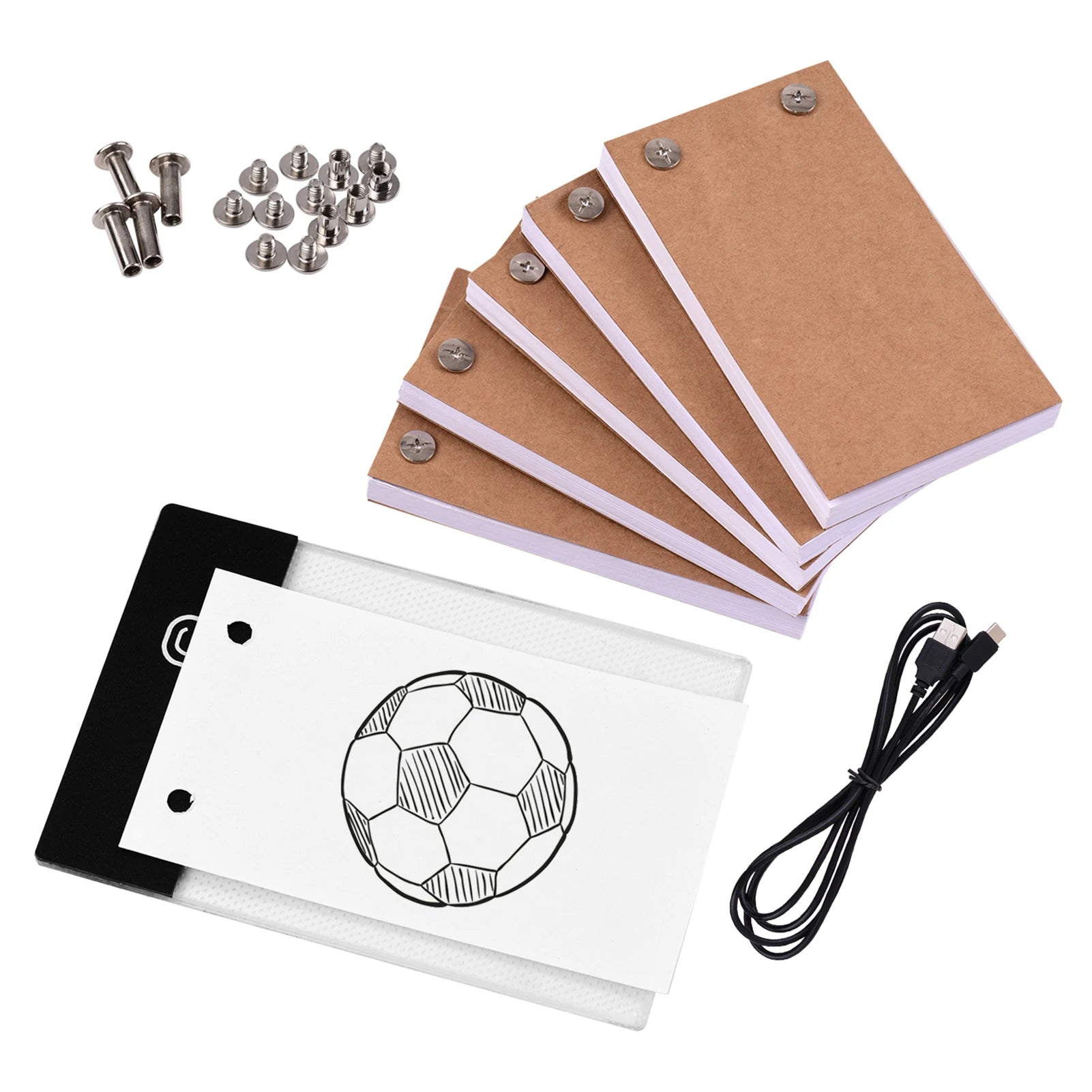Flip Book Kit Completo con Tavoletta Luminosa LED 300 Fogli per Disegno Animazione Bambini