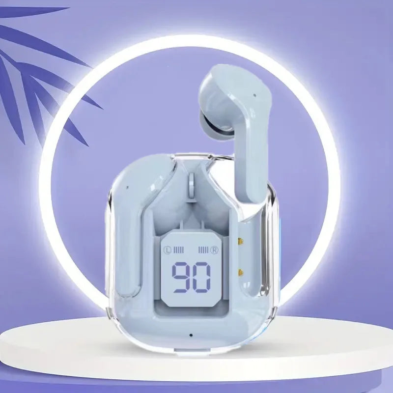 Auricolari Bluetooth TWS Wireless Trasparenti con Display LED