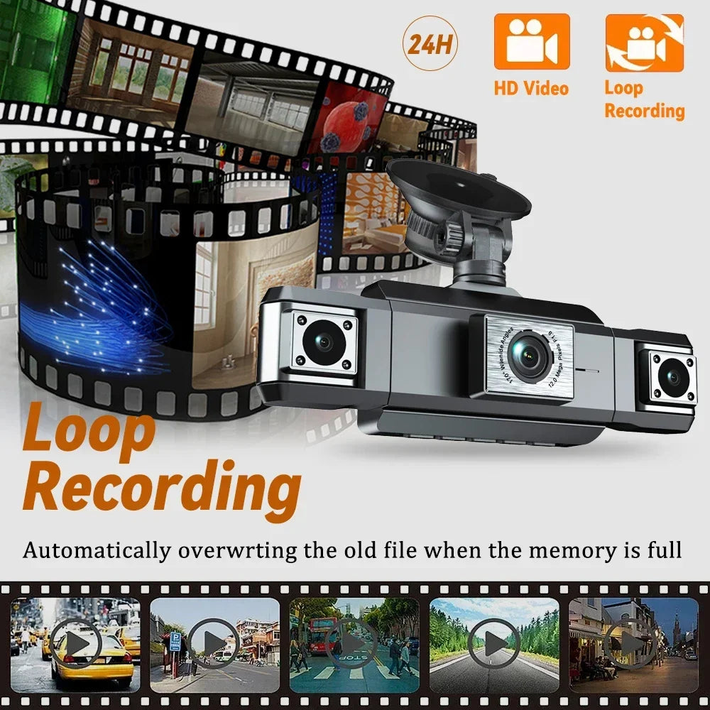 New Car Dash Cam 4 Channel HD 1080P Black Box DVR Night Vision 24H Parking Monitor 360° with WiFi Dash Cam Parking Backup Camera