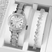 Roman Dial Women's Luxury Quartz Watch Set-4