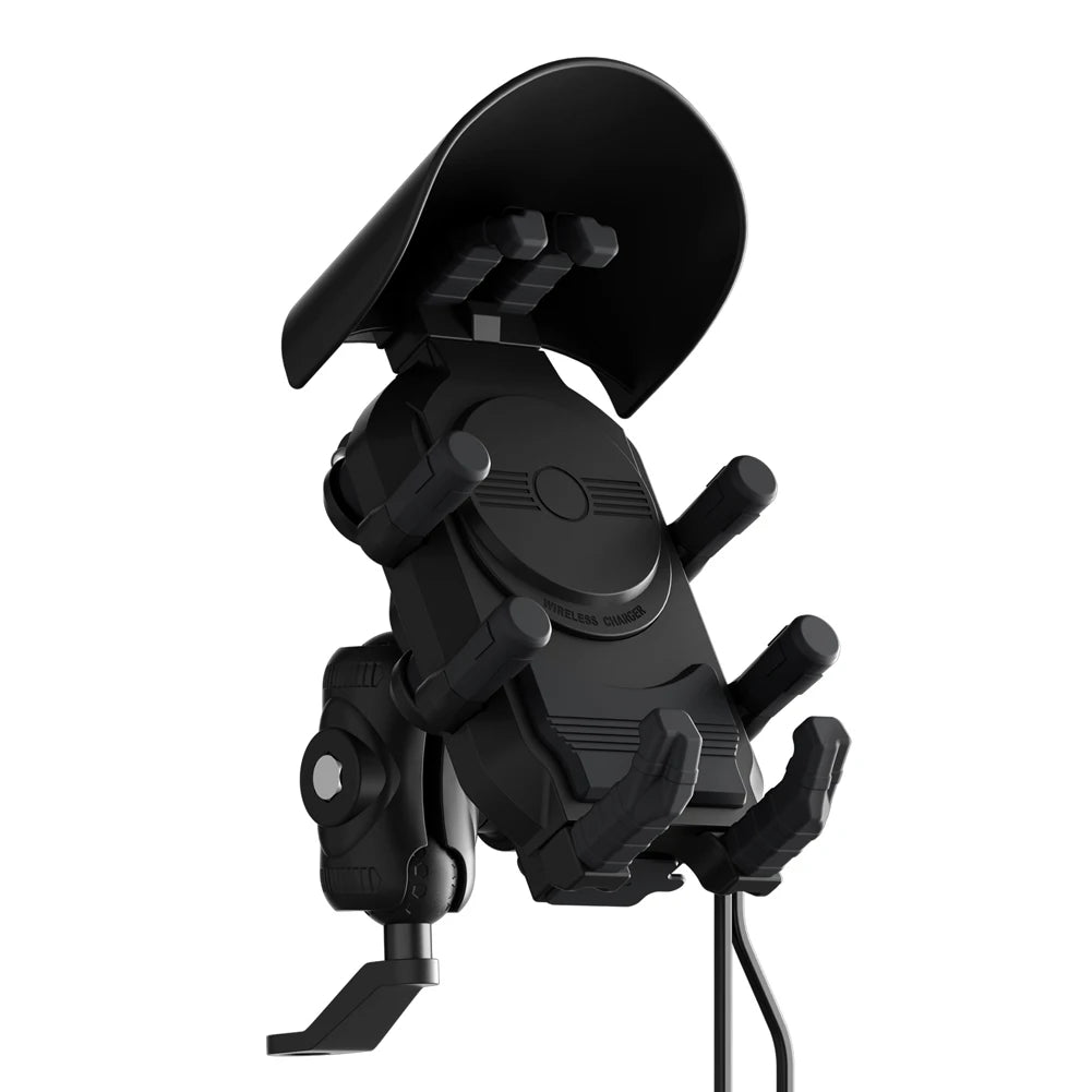 Supporto Smartphone Bici con Ricarica Wireless 15W - Impermeabile Antifurto Manubrio