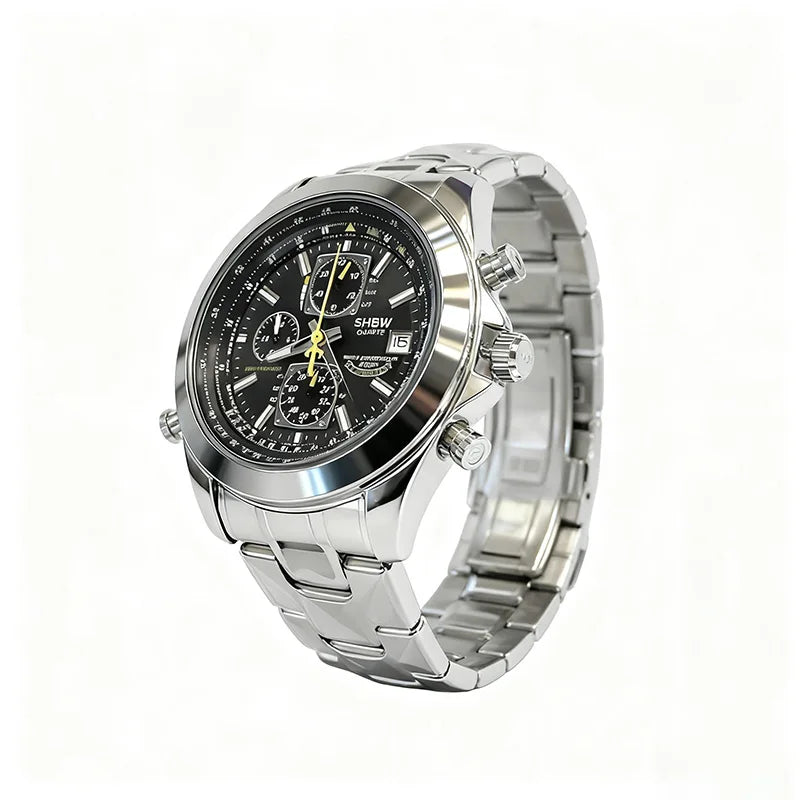 Orologio Uomo Multifunzione Luxury 2025 - Acciaio Inox con Data e Cronografo