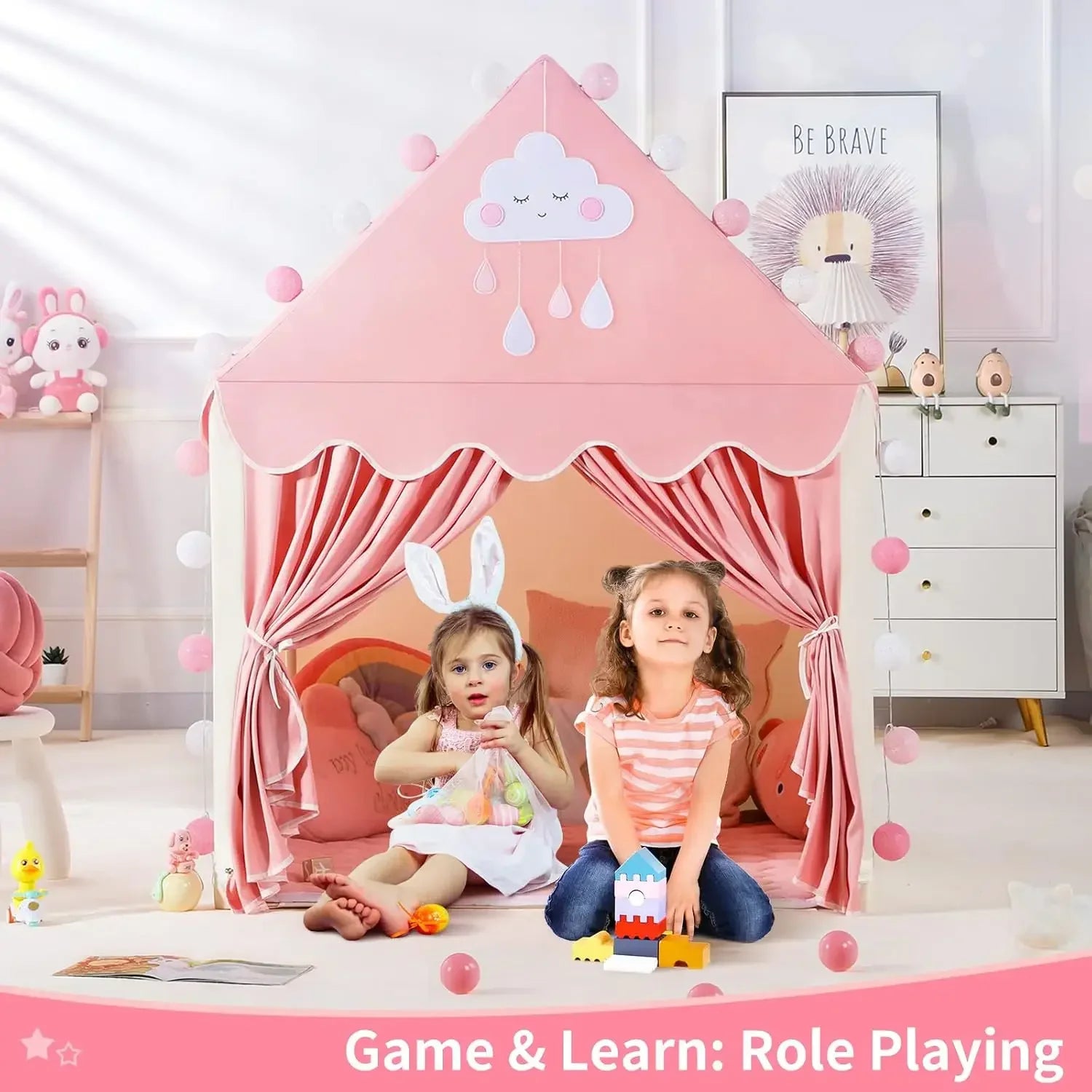 Tenda Gioco Castello Principessa Bambine - Casa Giochi Pieghevole