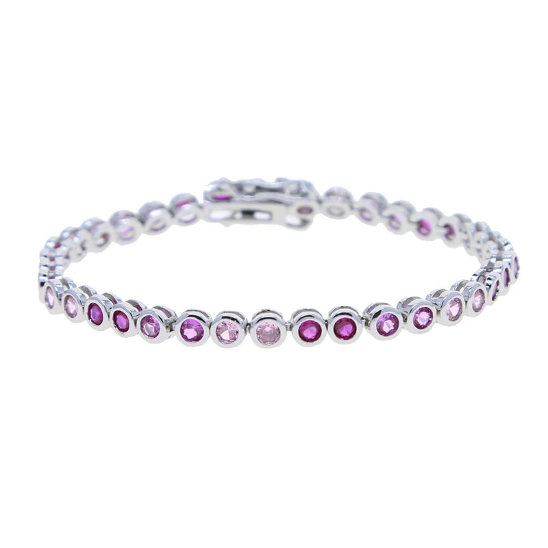 Bracciale Tennis Zirconia Cubica 5A Forme Geometriche Donna Elegante