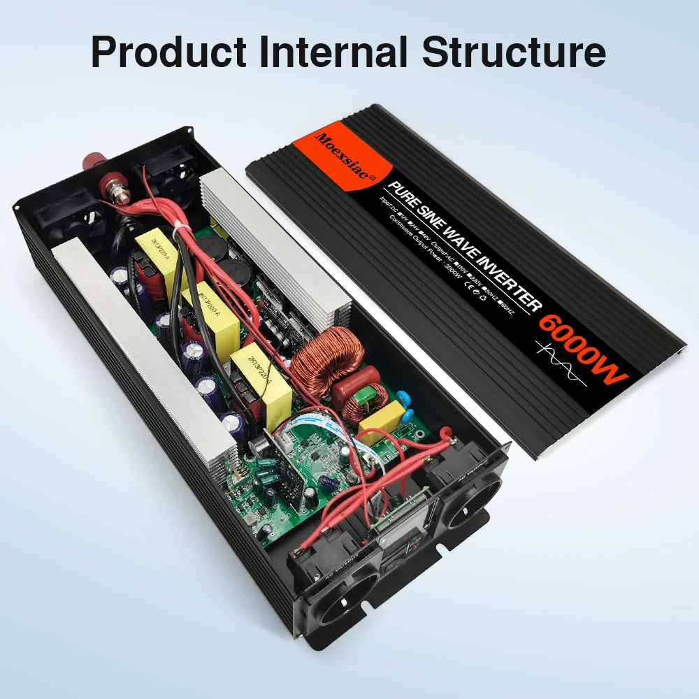 Inverter Solare 4000W Onda Sinusoidale Pura - 12V/24V/48V a 220V