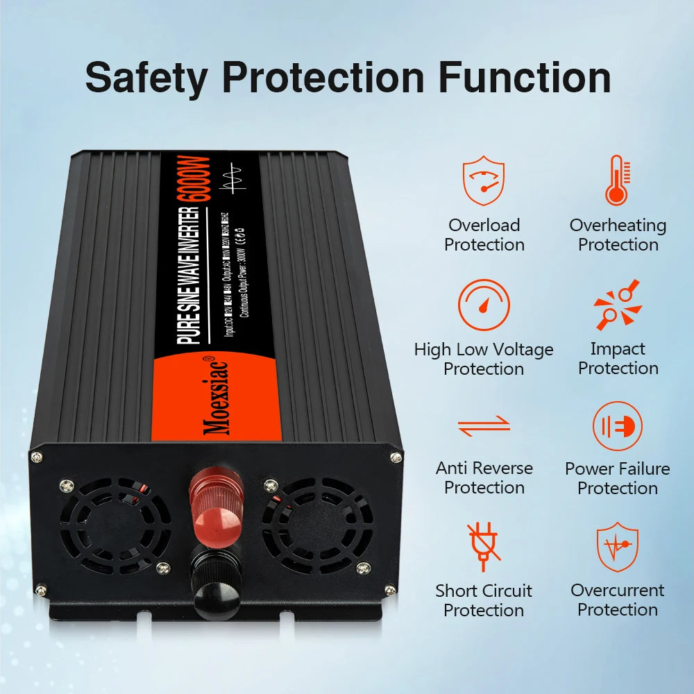 Inverter Solare 4000W Onda Sinusoidale Pura - 12V/24V/48V a 220V