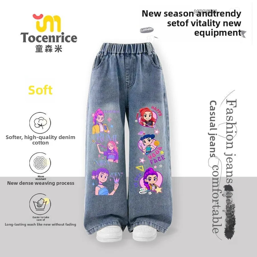 Jeans Bambina Kpop Witch Hunters Primavera Autunno Casual