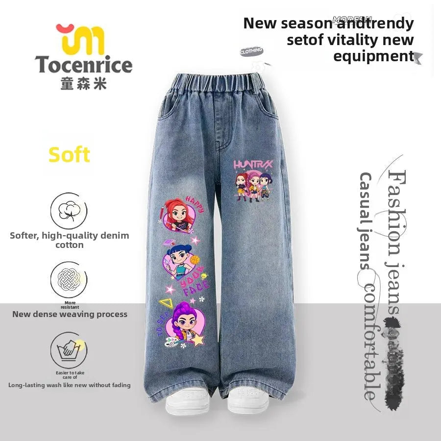 Jeans Bambina Kpop Witch Hunters Primavera Autunno Casual