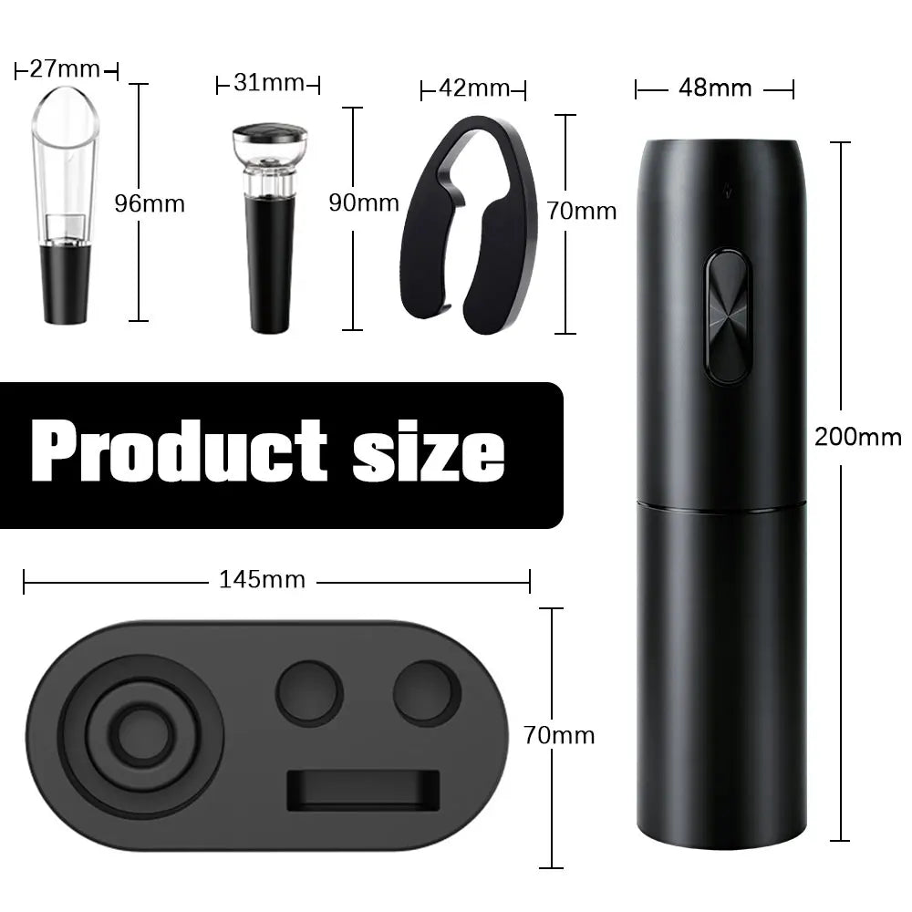 Apribottiglie Elettrico per Vino - Set Completo con Base Ricarica