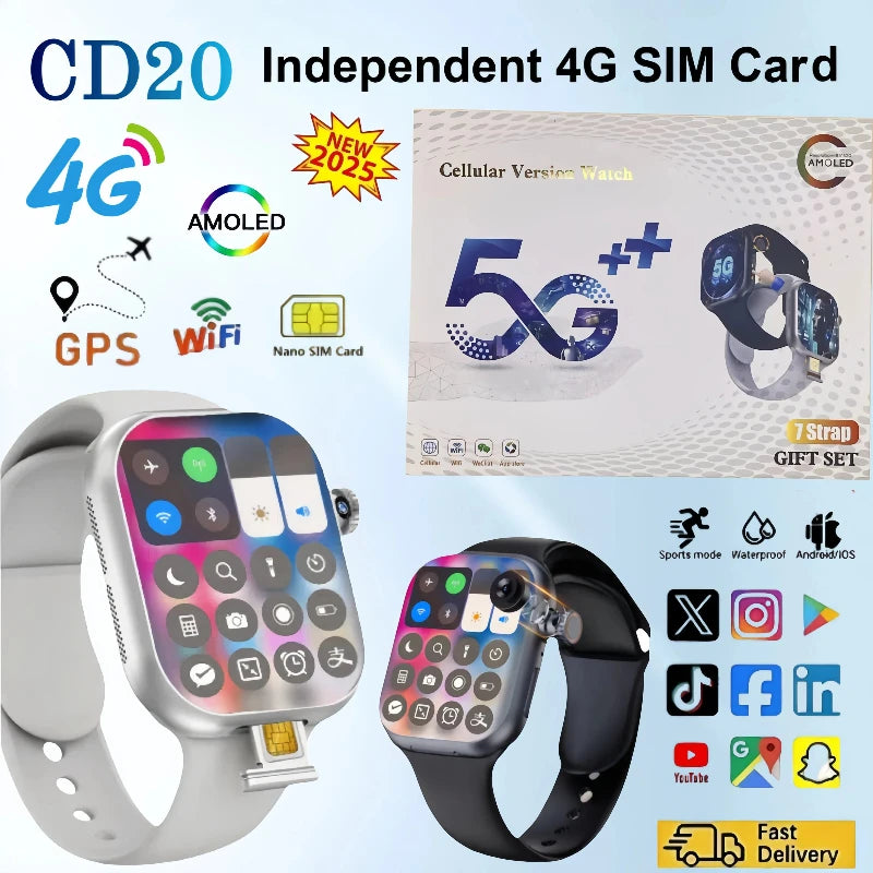 Smartwatch CD20 5G Android con Fotocamera Rotante 180° e SIM