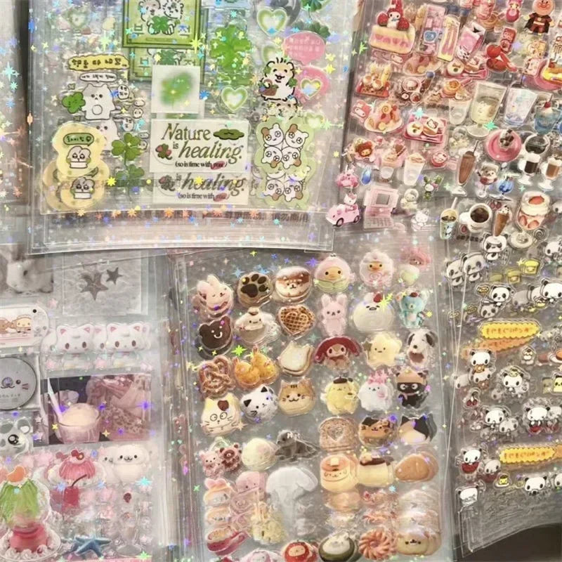 Adesivi Stile Giapponese Retrò Showa - 5 Pezzi PET Lucidi Scrapbook