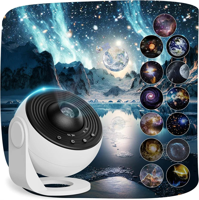 Proiettore Galassia 13-in-1 HD Planetario con Rotazione 360° e Timer