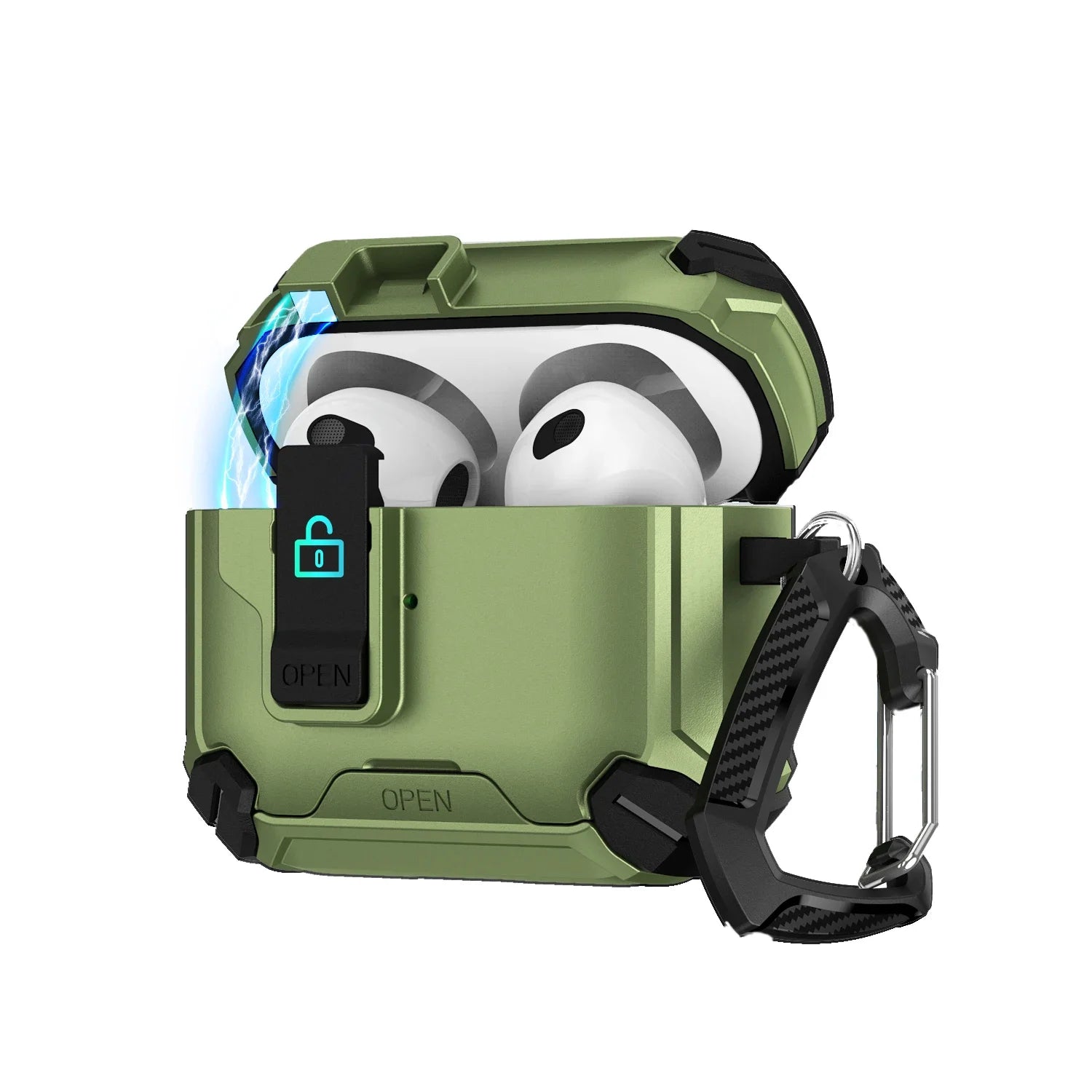 Custodia Magnetica per AirPods con Supporto Integrato - Design Trasformabile