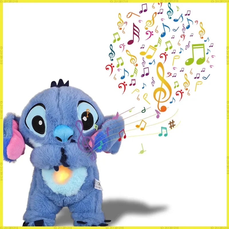 Peluche Stitch Rosa Lilo Natalizio - Giocattolo Musica Luce Nanna Regalo Natale