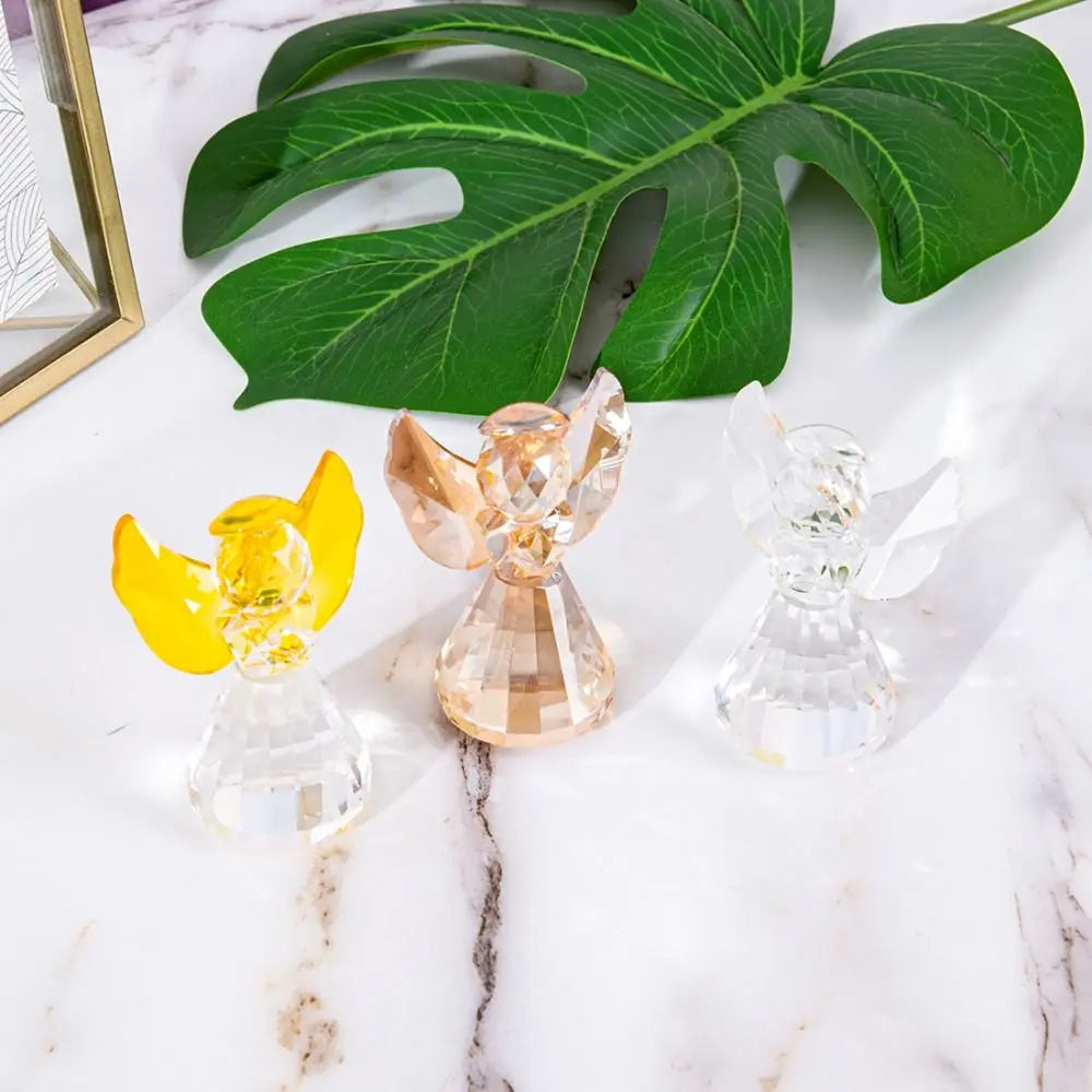 Crafts Guardian Angel Figurine Gift Creative Table Ornament Exquisite Romantic Crystal Angel Statue Living Room
