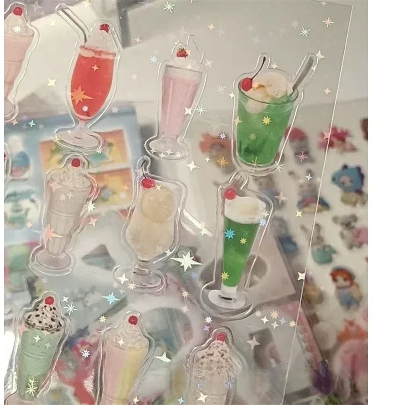 Adesivi Stile Giapponese Retrò Showa - 5 Pezzi PET Lucidi Scrapbook