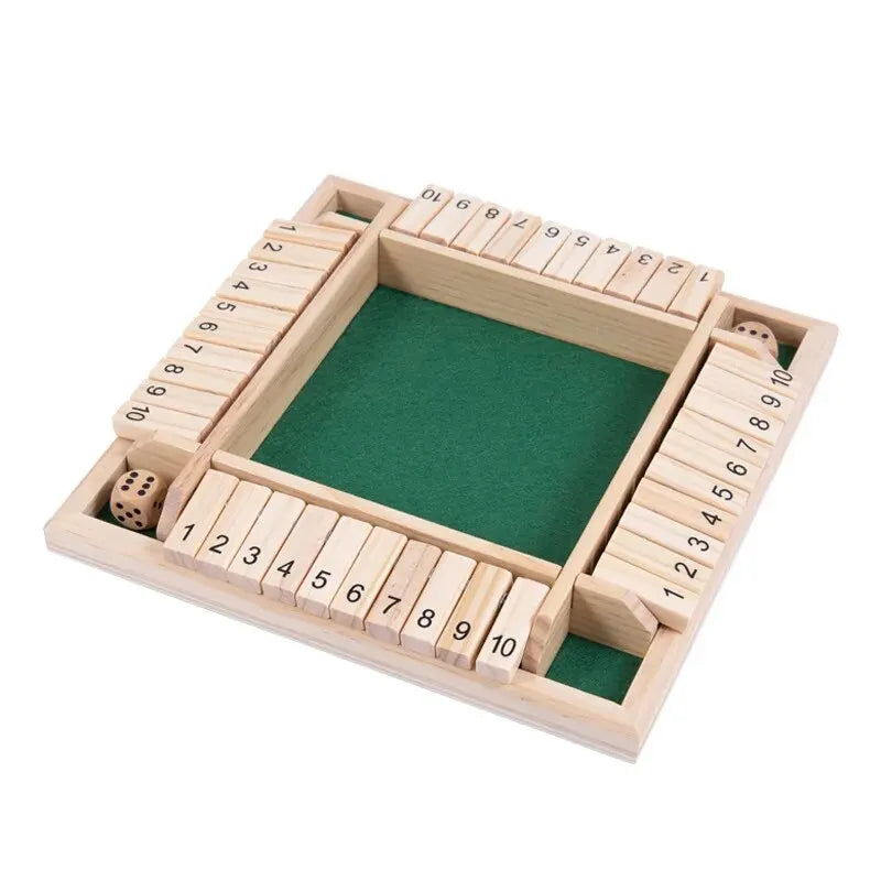Gioco Dadi Legno Shut The Box 4 Giocatori - Famiglia Intrattenimento