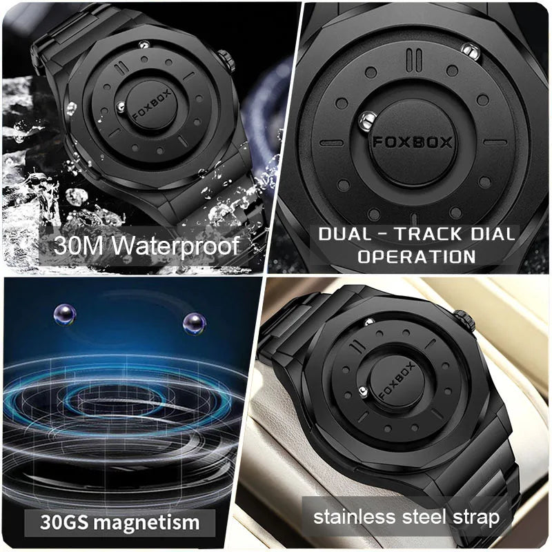 Orologio Uomo FOXBOX Magnetico Creative - Puntatore Scorrevole Outdoor Sport