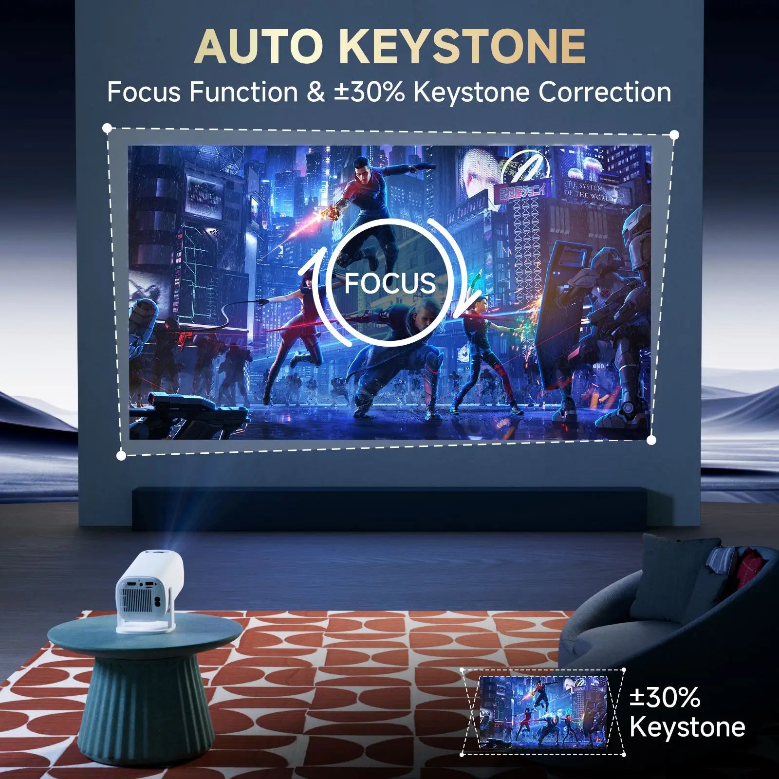 Mini Proiettore Smart P30PRO Android 14 - WiFi6 Bluetooth 4K Home Theater Portatile